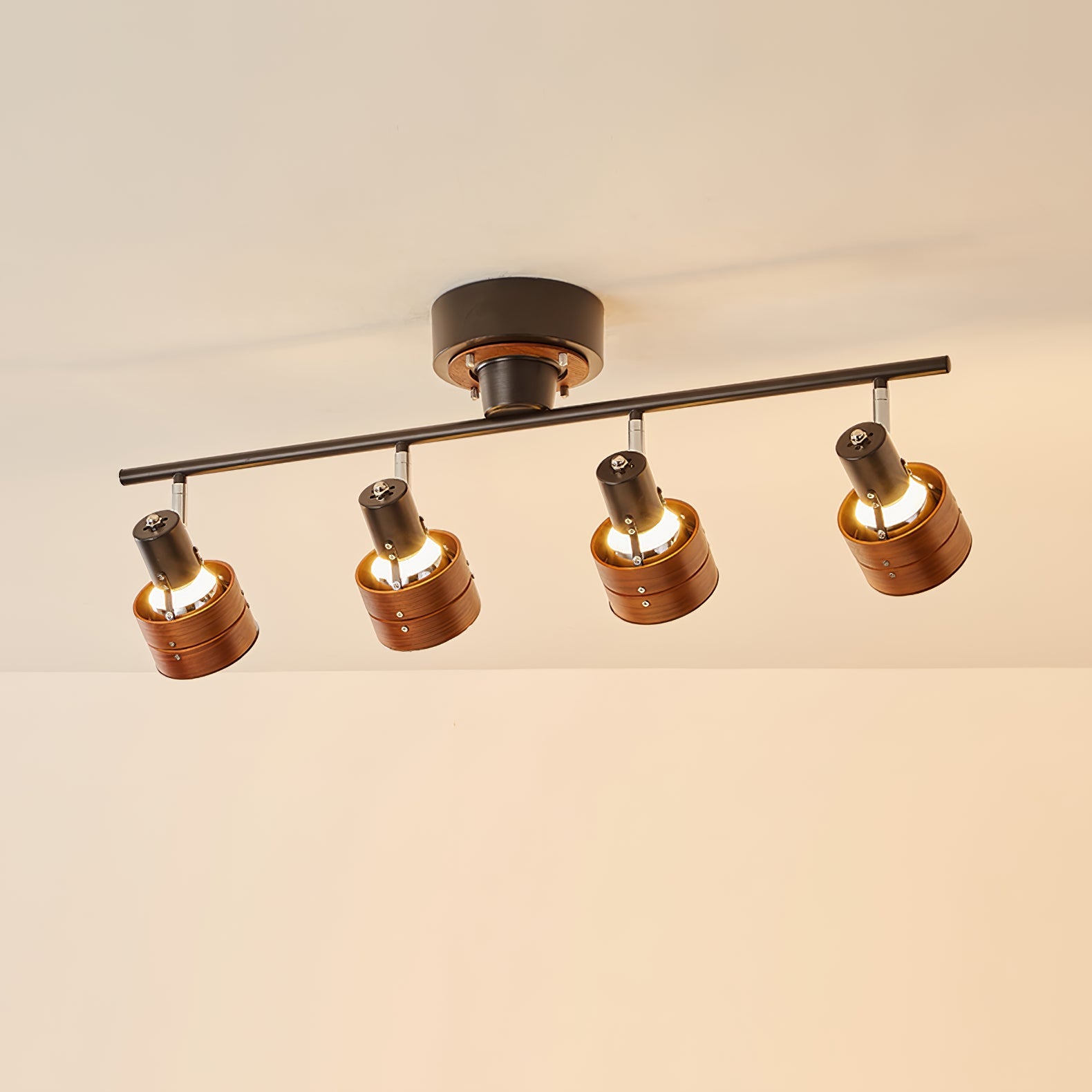Esorila Nordic Cylindrical 4-Light Metal Spotlight Ceiling Lamp - Lamp Copper