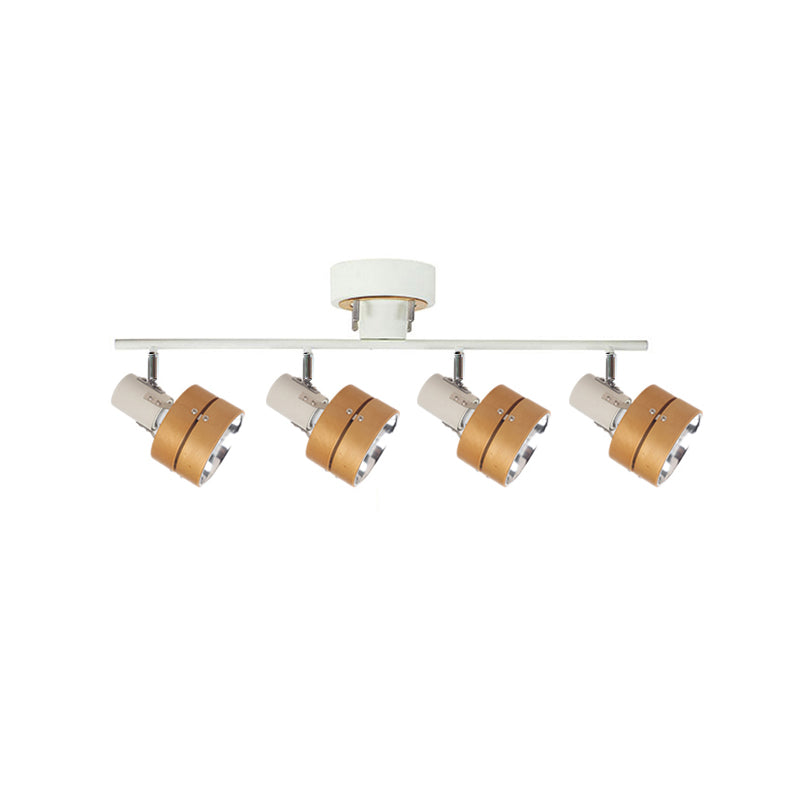 Esorila Nordic Cylindrical 4-Light Metal Spotlight Ceiling Lamp - Lamp Copper
