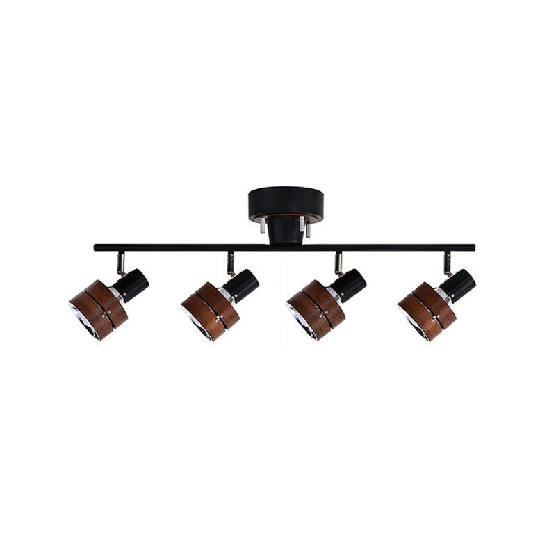 Esorila Nordic Cylindrical 4-Light Metal Spotlight Ceiling Lamp - Lamp Copper