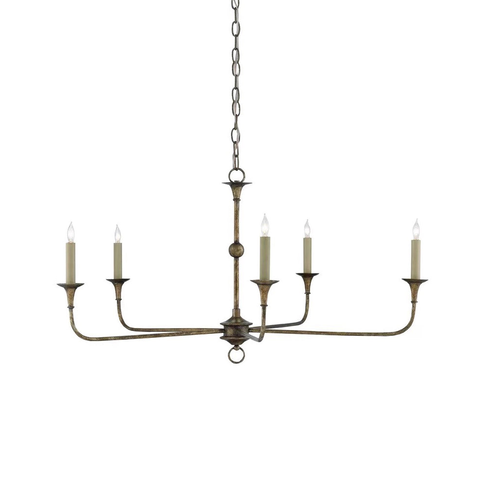 Unity Vintage Mid-century Bronze Metal Chandelier - Lamp Copper