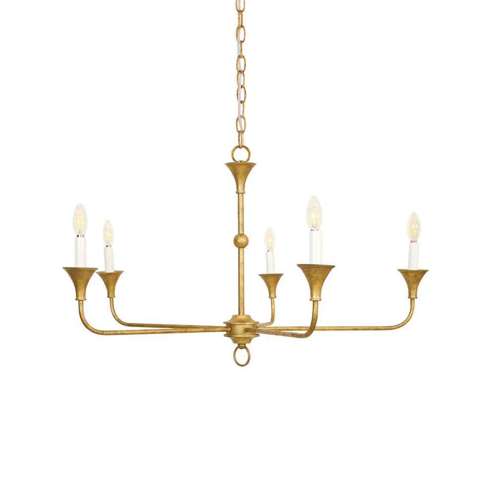 Unity Vintage Mid-century Bronze Metal Chandelier - Lamp Copper