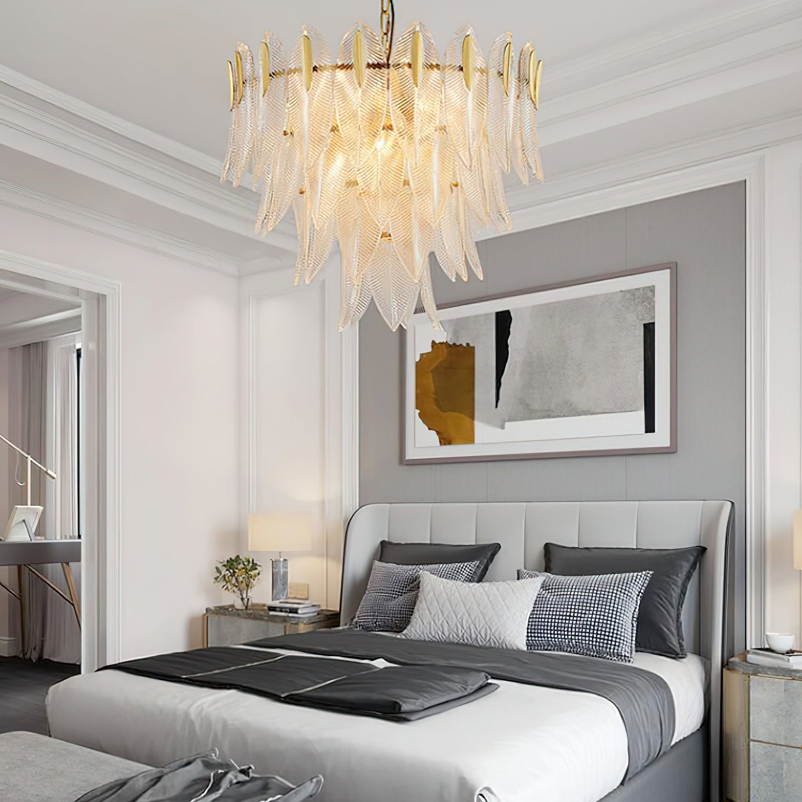 Ivthayra Postmodern Luxury Brass Glass Chandelier - Lamp Copper