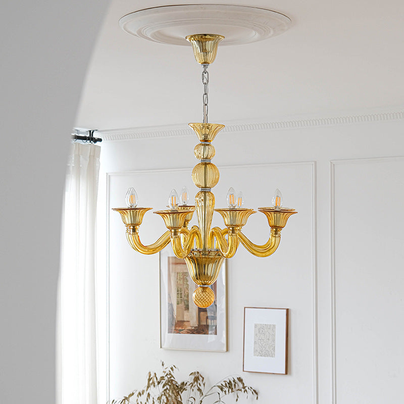 Silva Retro Chandelier Metal Glass Dining Room Living Room - Letslighting