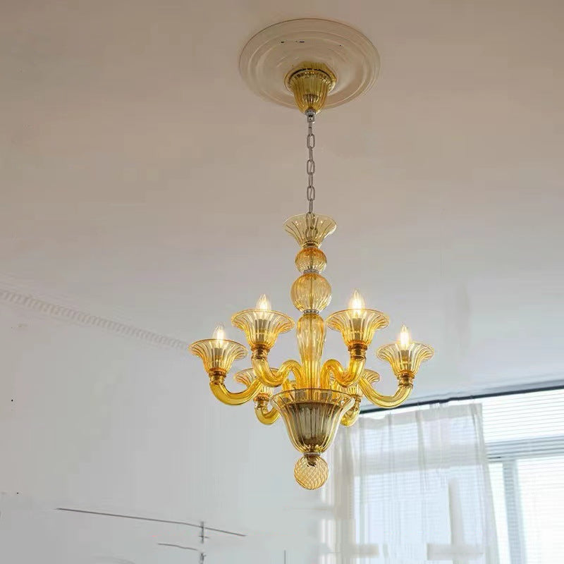 Silva Retro Chandelier Metal Glass Dining Room Living Room - Letslighting