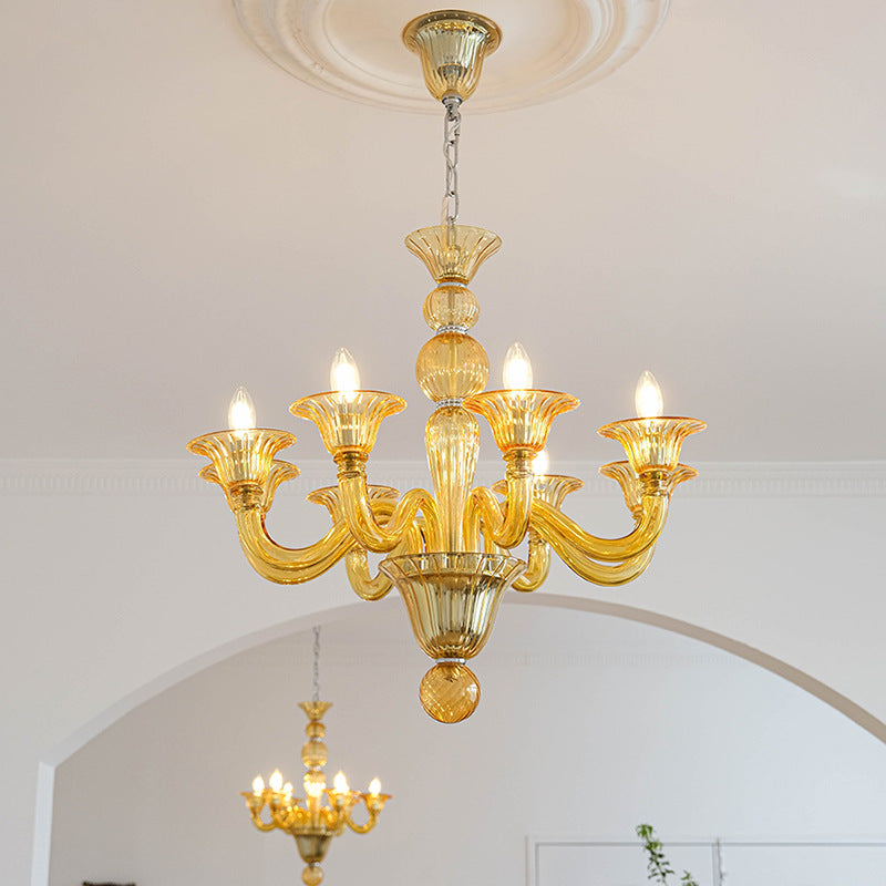 Silva Retro Chandelier Metal Glass Dining Room Living Room - Letslighting