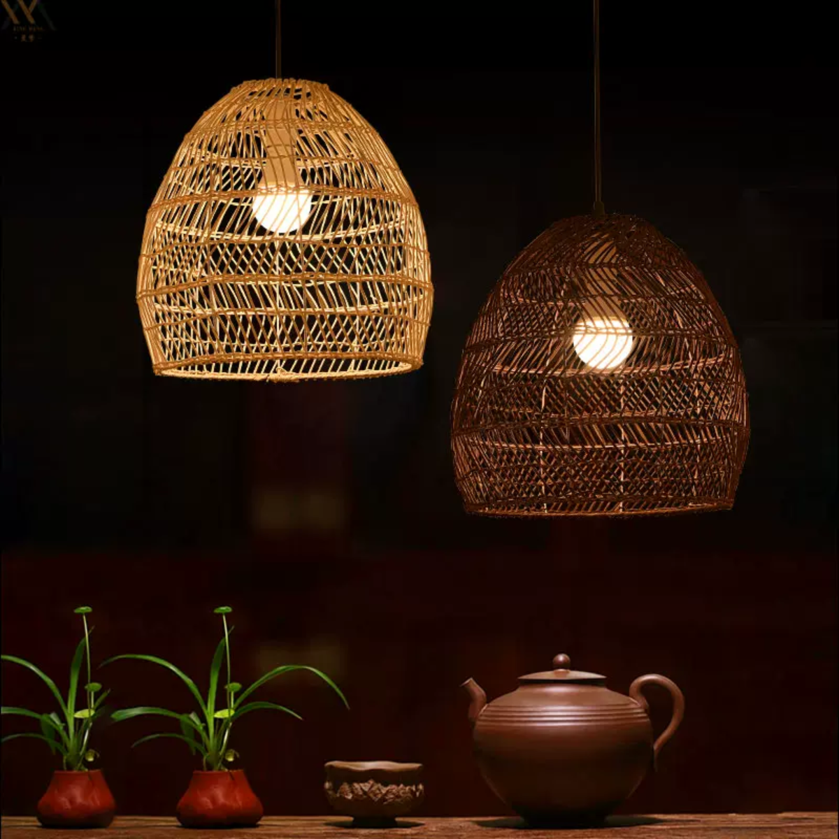 Ritta Design Retro LED Pendant Light Wood Wood Bedroom Living Room Study Room Hall - Letslighting