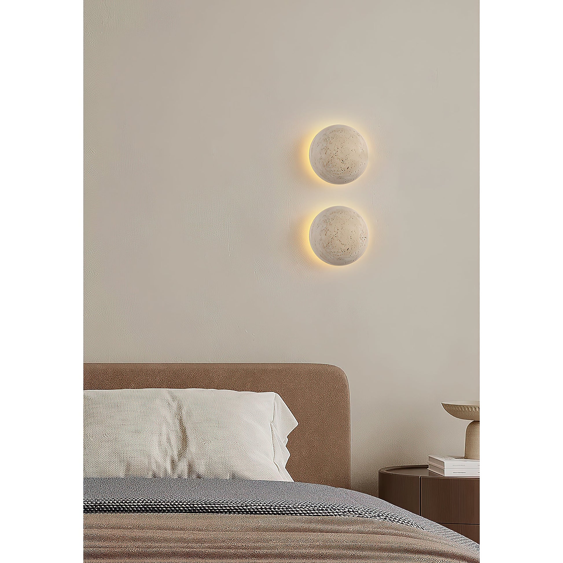 Cinorisra Modern Minimalist Stone Travertine Wall Lamp - Lamp Copper