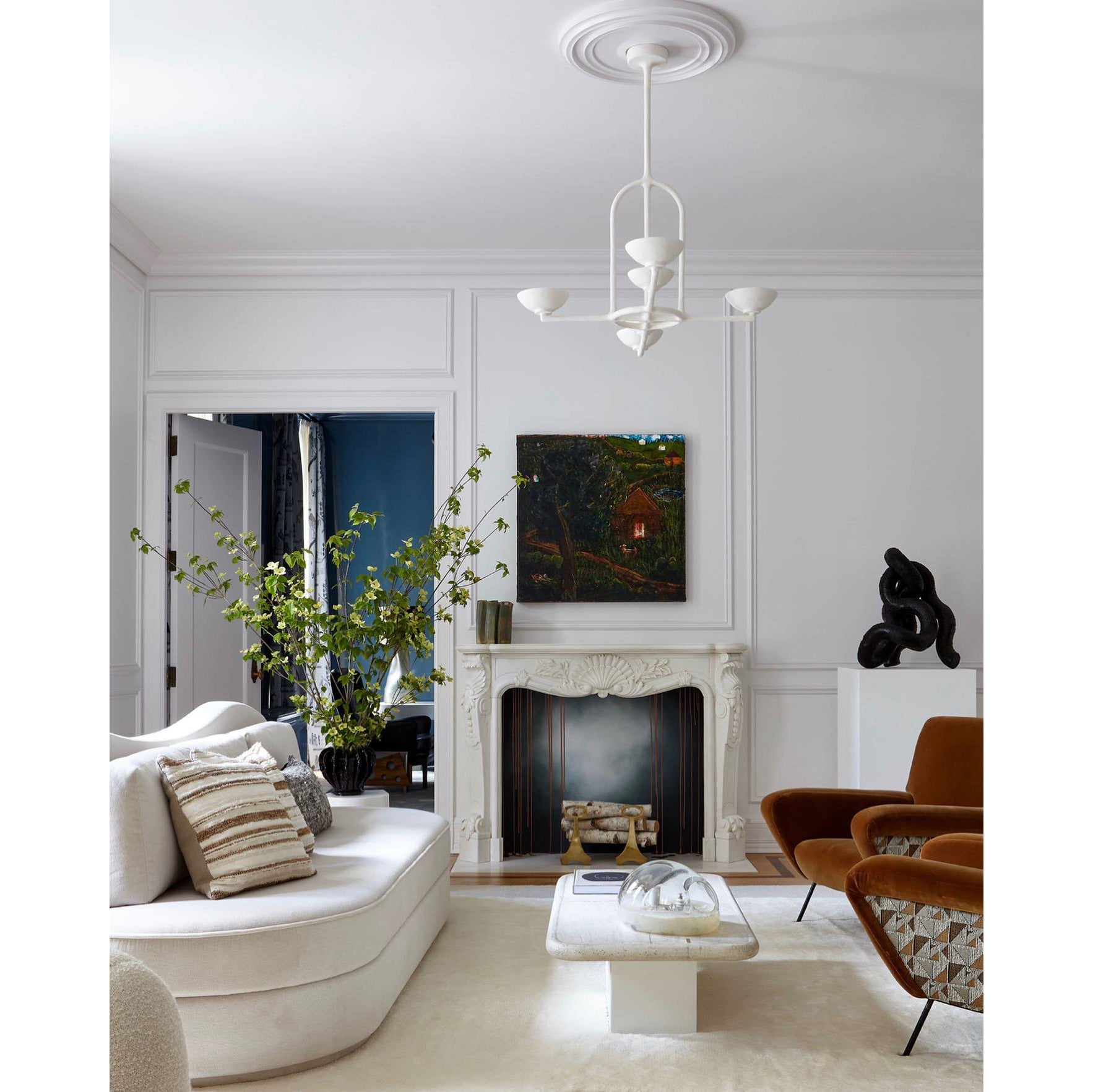Orion Premium Nordic Art Plaster Chandelier - Lamp Copper