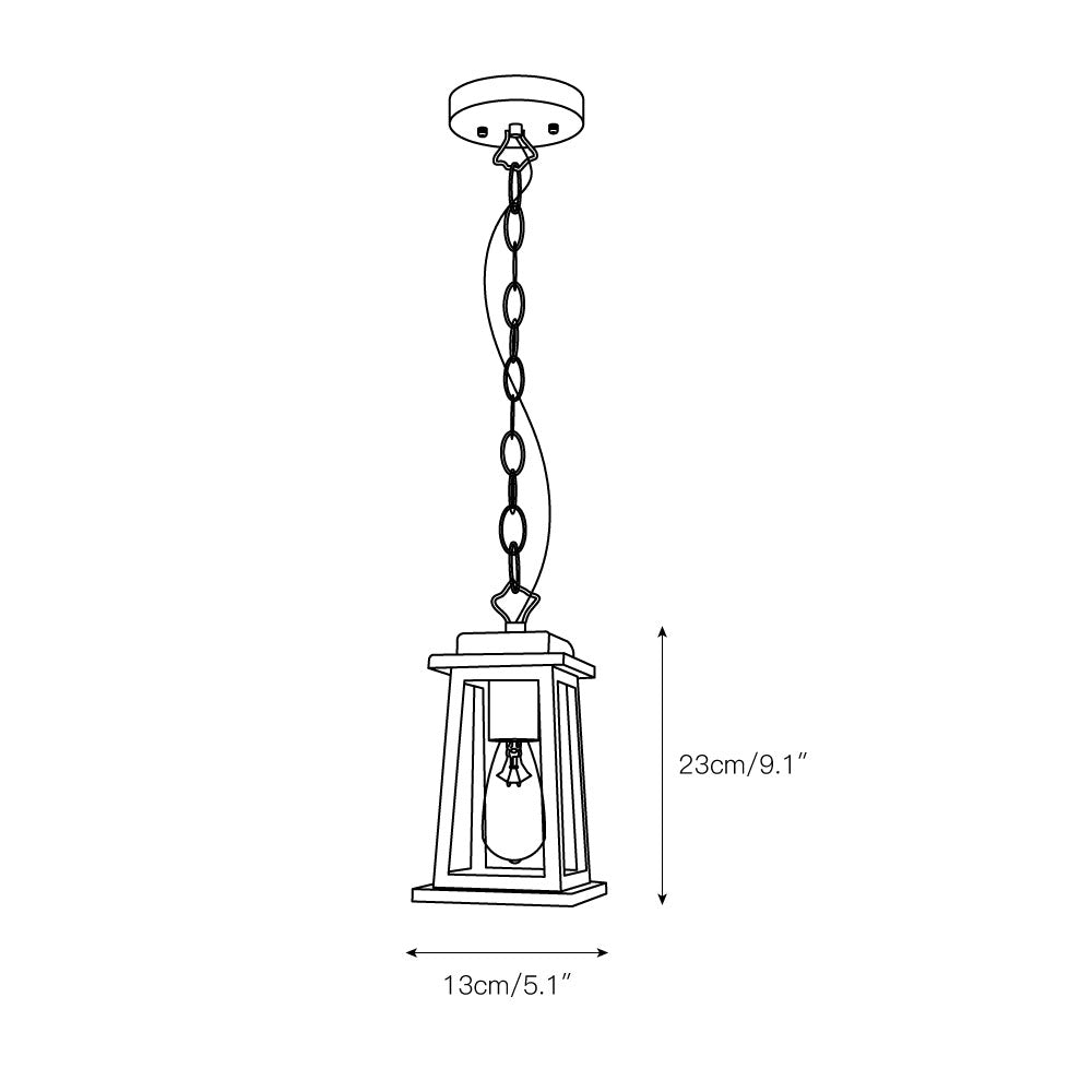 Erphaa Traditional Vintage Outdoor Metal Lantern Pendant Lamp - Lamp Copper