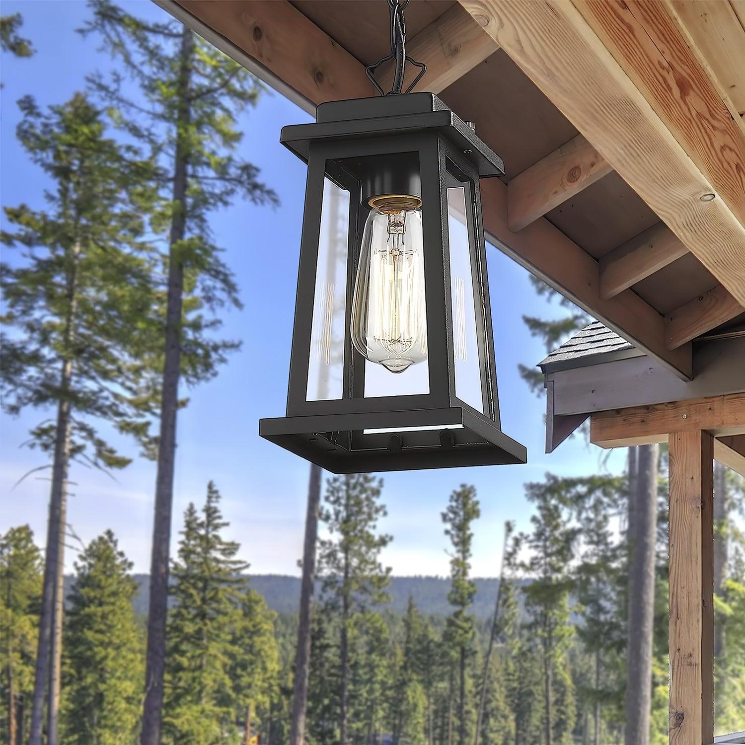 Erphaa Traditional Vintage Outdoor Metal Lantern Pendant Lamp - Lamp Copper