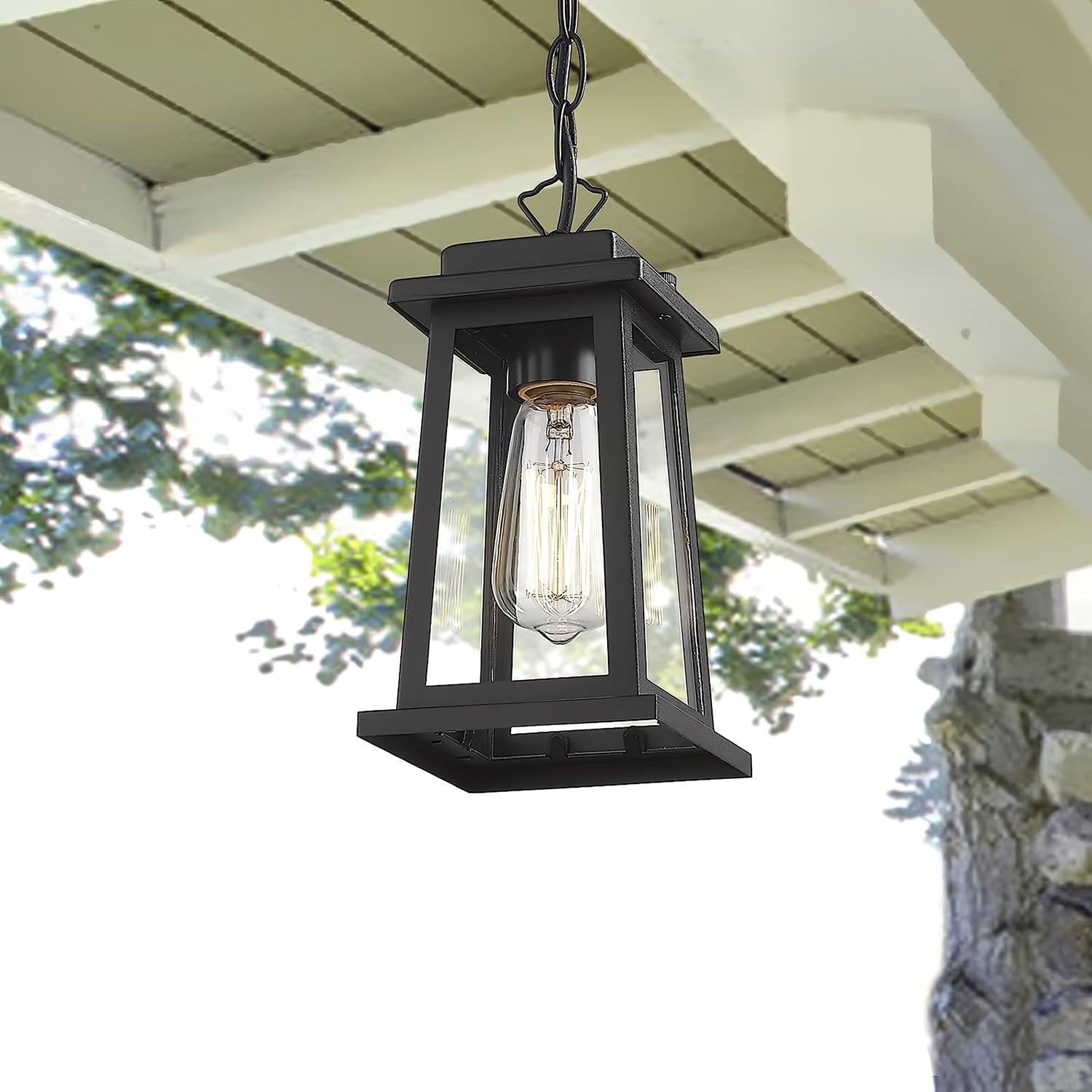 Erphaa Traditional Vintage Outdoor Metal Lantern Pendant Lamp - Lamp Copper