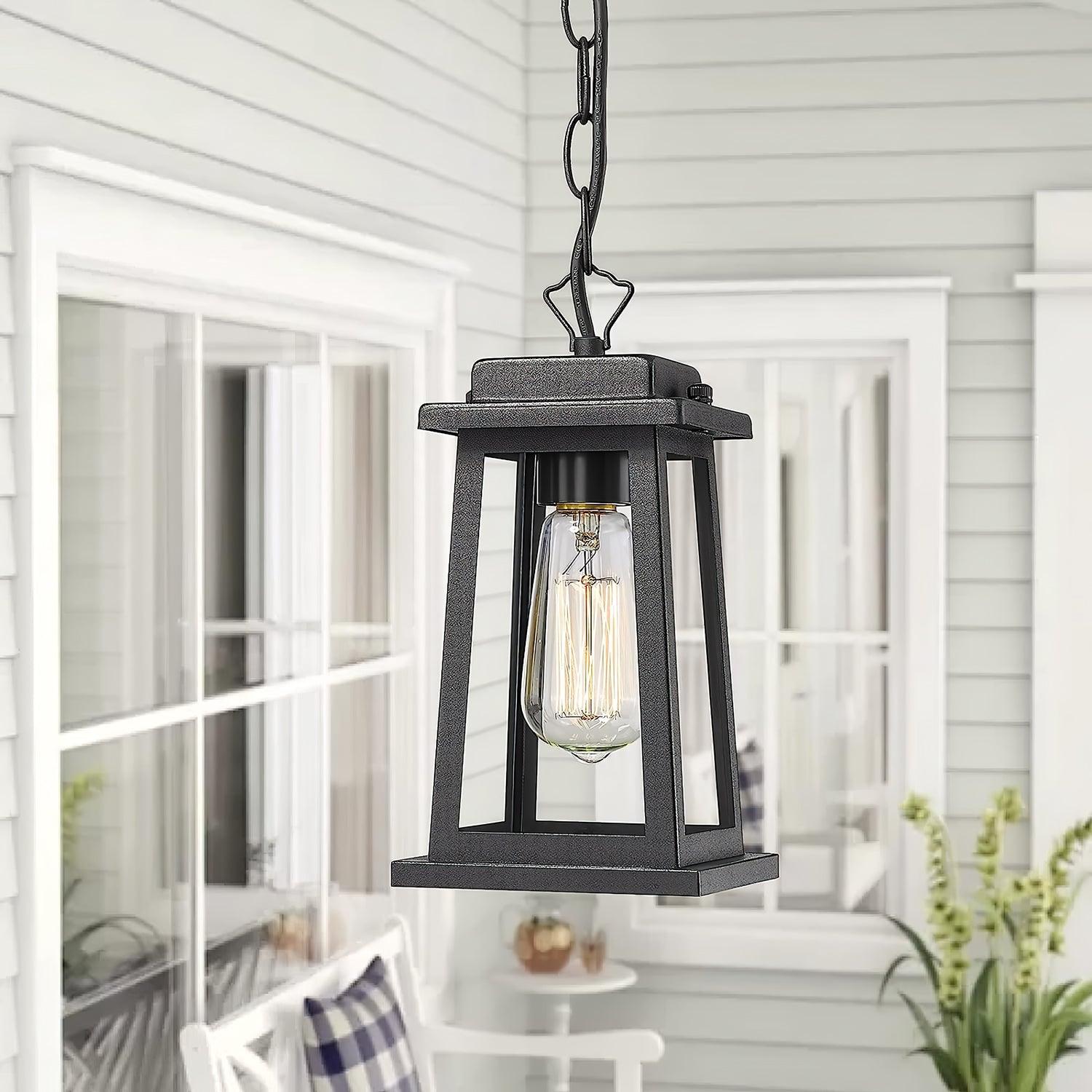 Erphaa Traditional Vintage Outdoor Metal Lantern Pendant Lamp - Lamp Copper