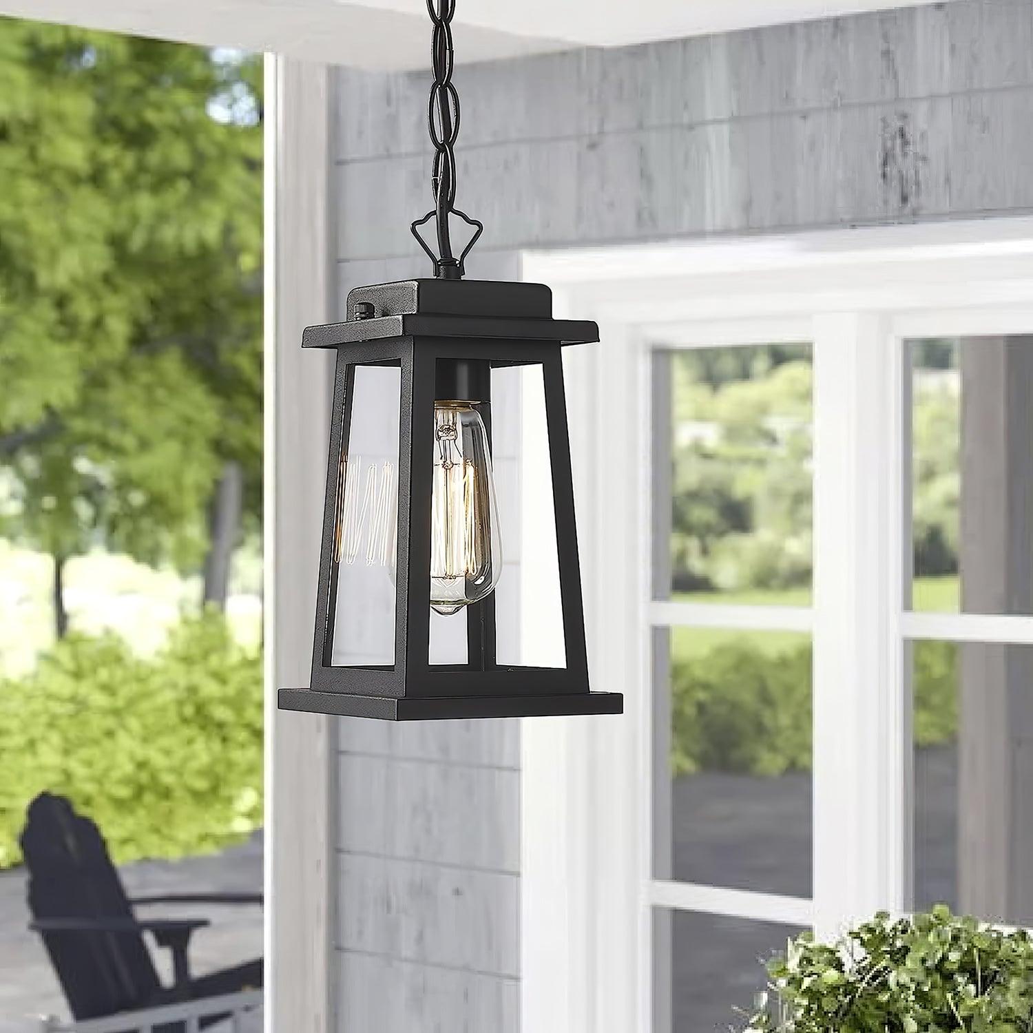 Erphaa Traditional Vintage Outdoor Metal Lantern Pendant Lamp - Lamp Copper