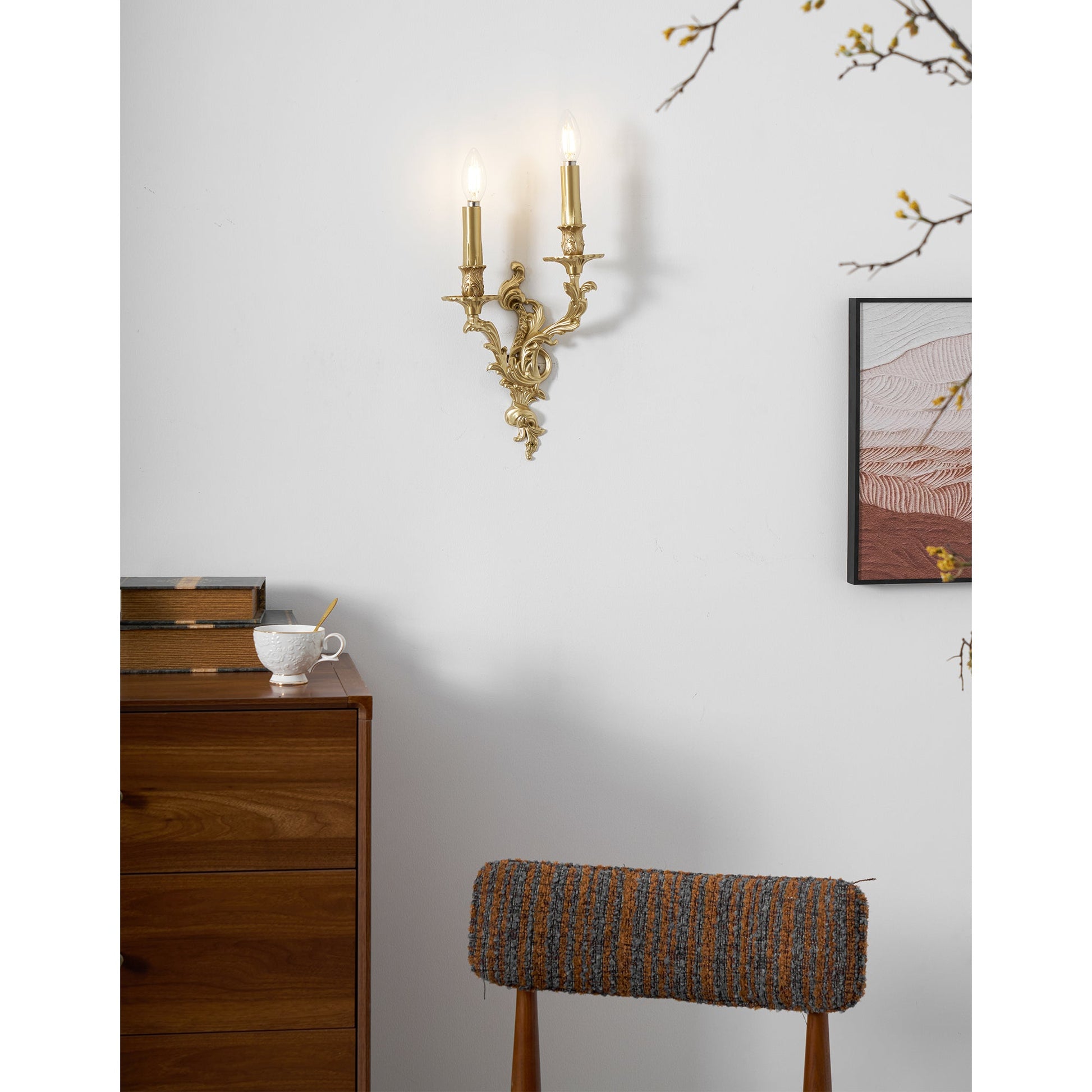 Veraee Vintage Nordic Art Metal Wall Light - Lamp Copper