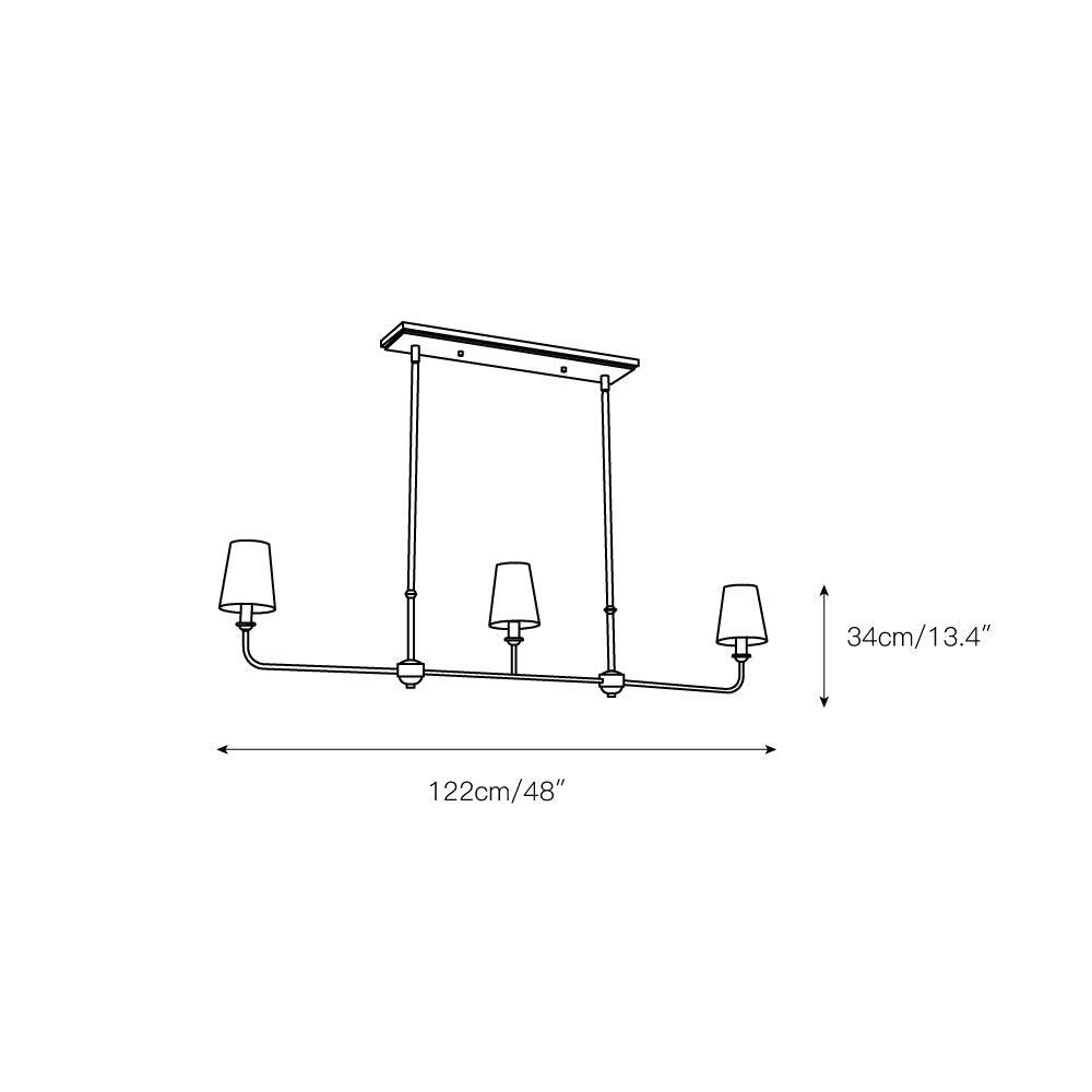 Mymareth Modern Minimalist Linear Metal Chandelier - Lamp Copper