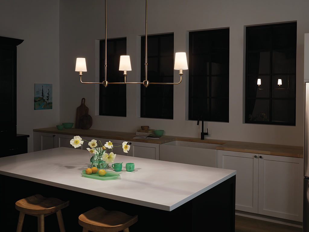 Mymareth Modern Minimalist Linear Metal Chandelier - Lamp Copper
