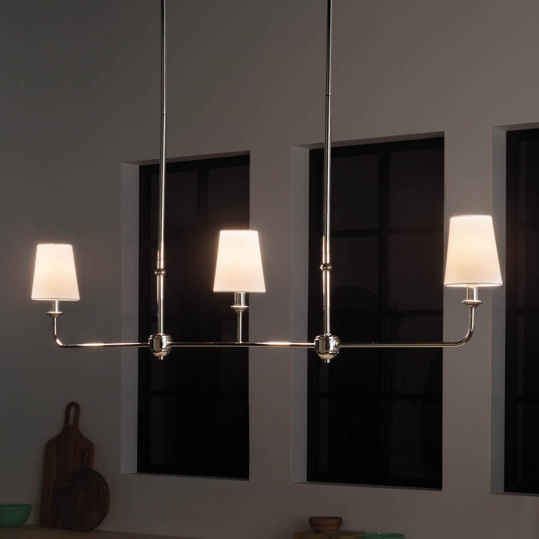 Mymareth Modern Minimalist Linear Metal Chandelier - Lamp Copper