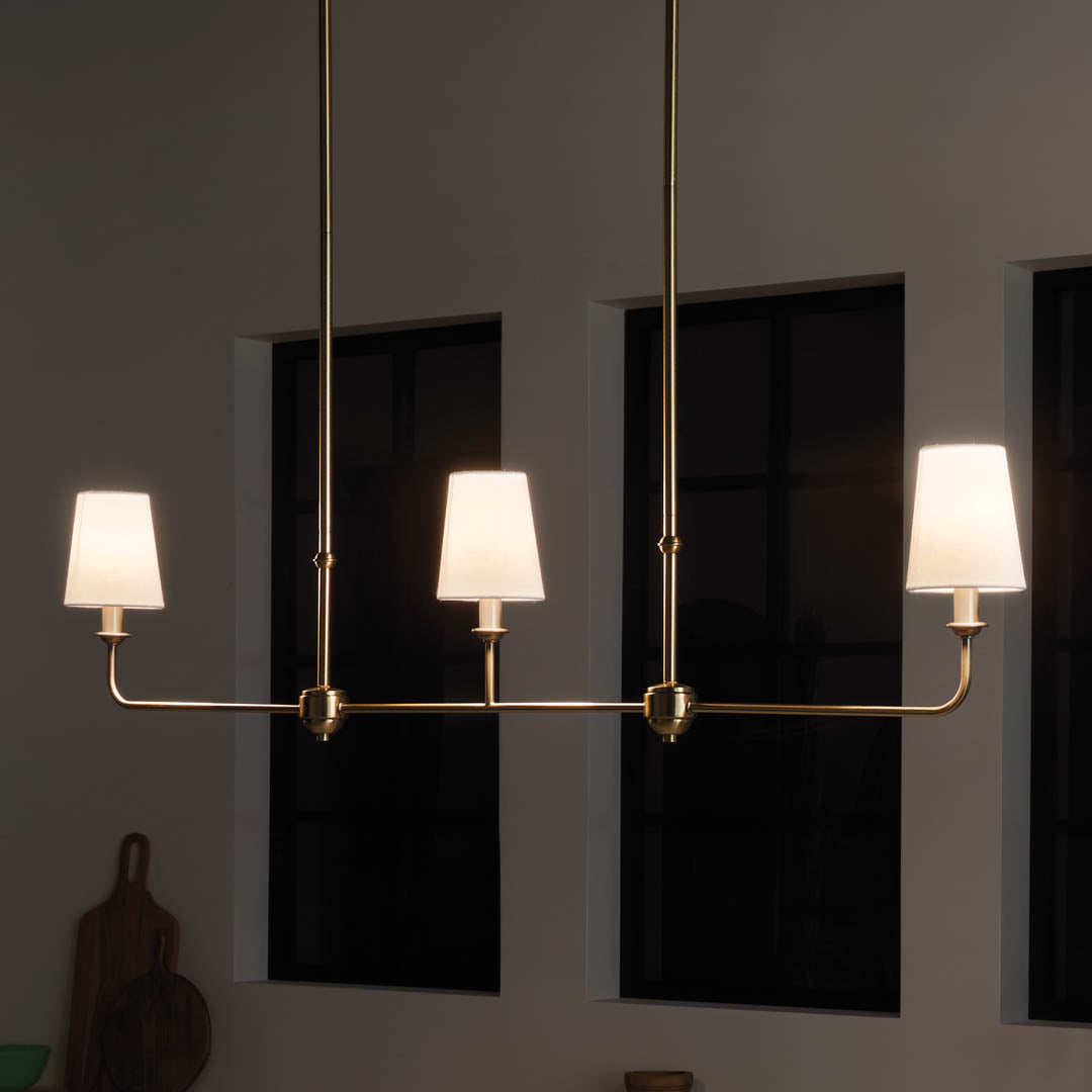Mymareth Modern Minimalist Linear Metal Chandelier - Lamp Copper