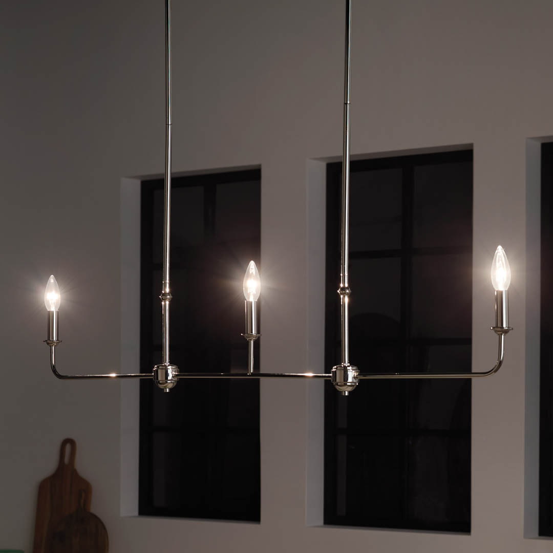Mymareth Modern Minimalist Linear Metal Chandelier - Lamp Copper