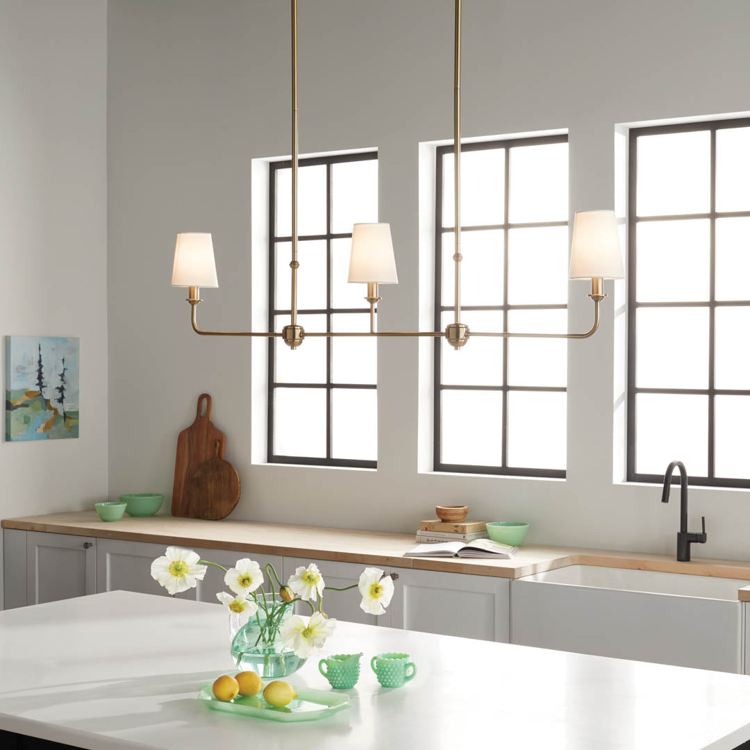 Mymareth Modern Minimalist Linear Metal Chandelier - Lamp Copper