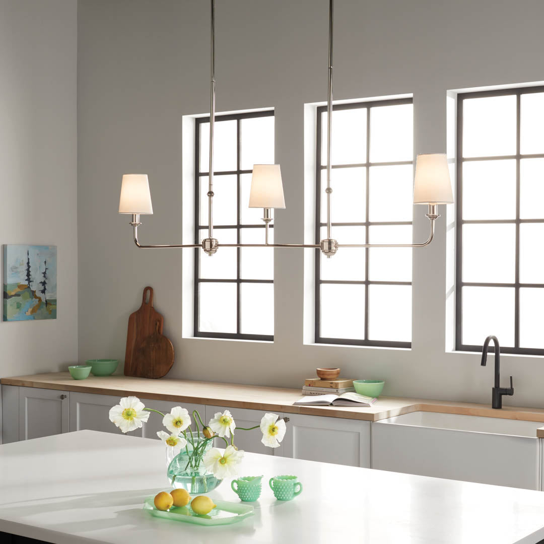 Mymareth Modern Minimalist Linear Metal Chandelier - Lamp Copper