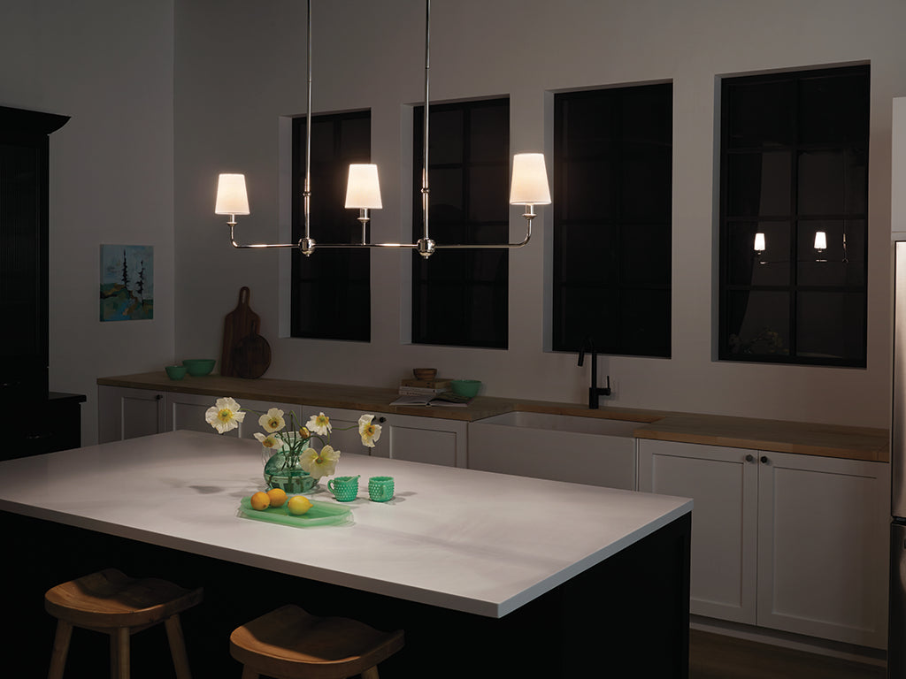Mymareth Modern Minimalist Linear Metal Chandelier - Lamp Copper