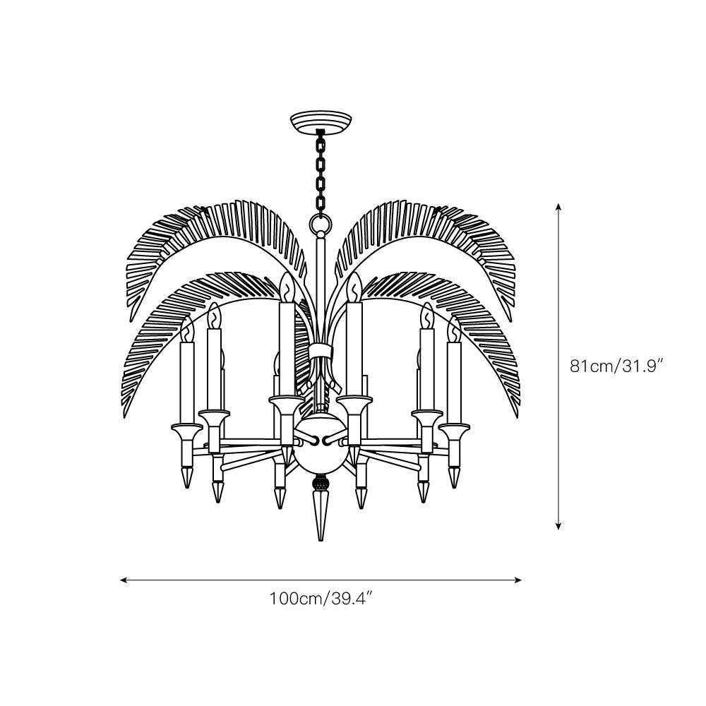 Italis Individual Creativity Frond Metal Chandelier - Lamp Copper