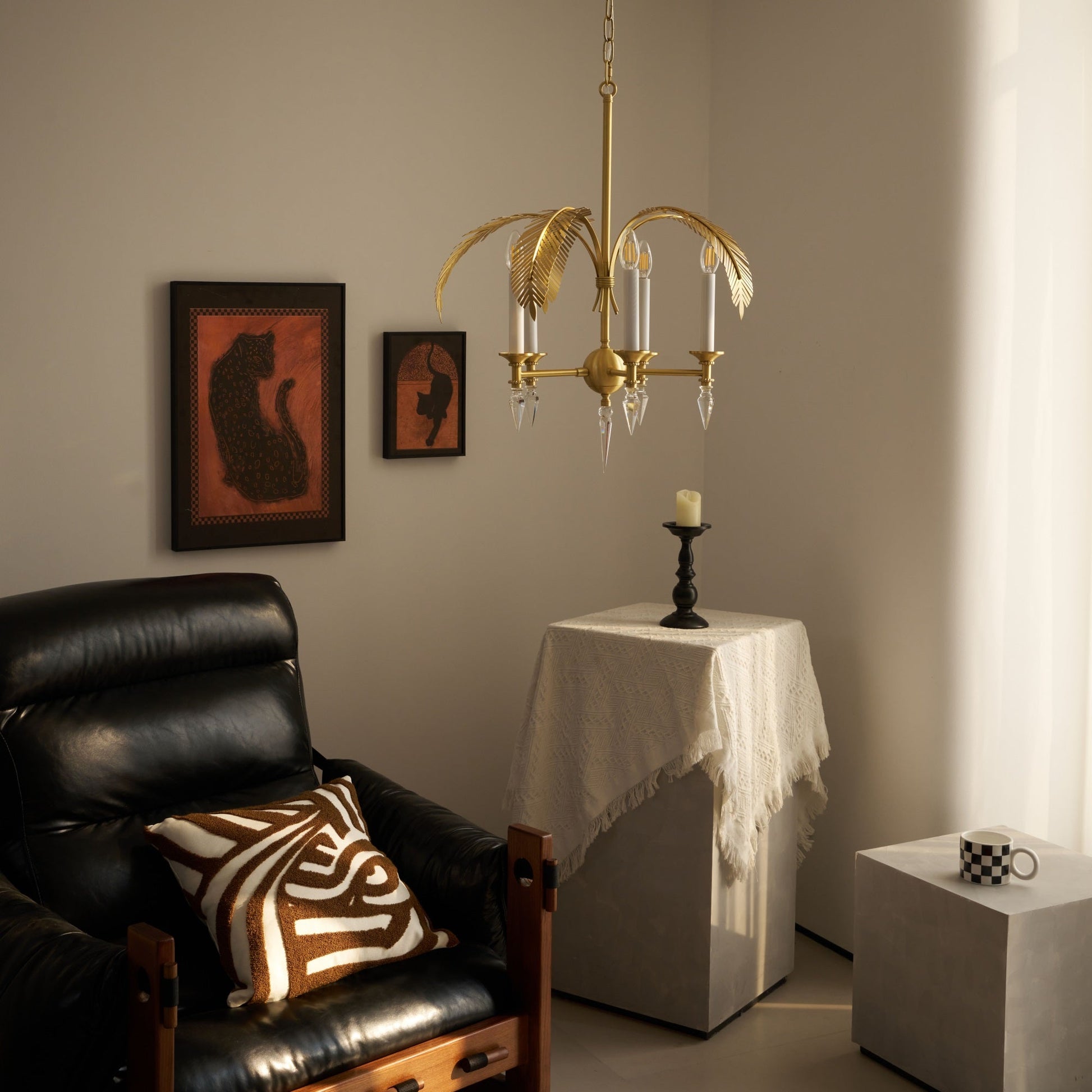 Italis Individual Creativity Frond Metal Chandelier - Lamp Copper