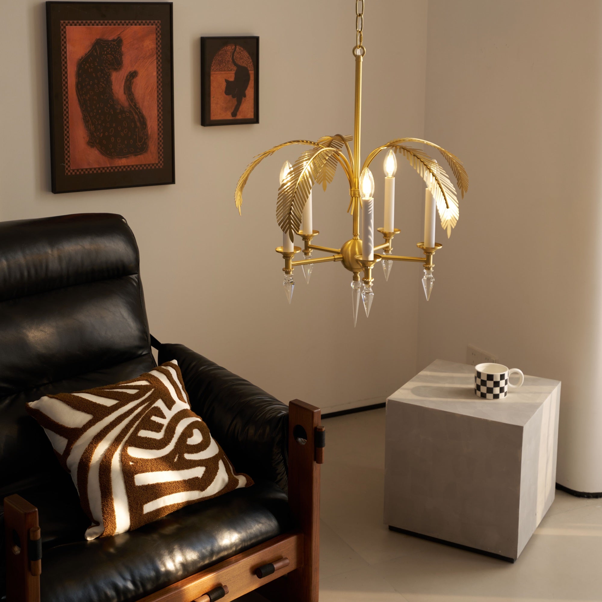 Italis Individual Creativity Frond Metal Chandelier - Lamp Copper
