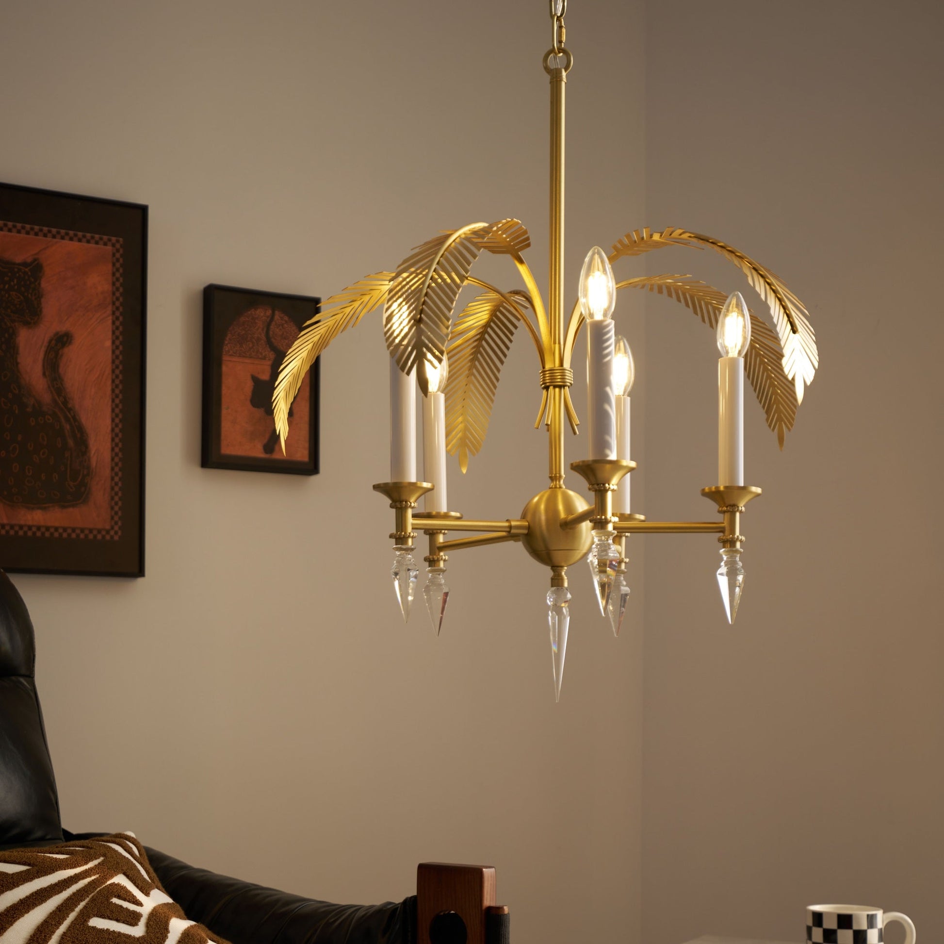 Italis Individual Creativity Frond Metal Chandelier - Lamp Copper