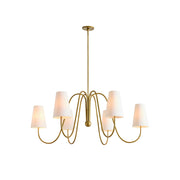 Cevaris Individual Creativity Curved Brass Fabric Chandelier - Lamp Copper