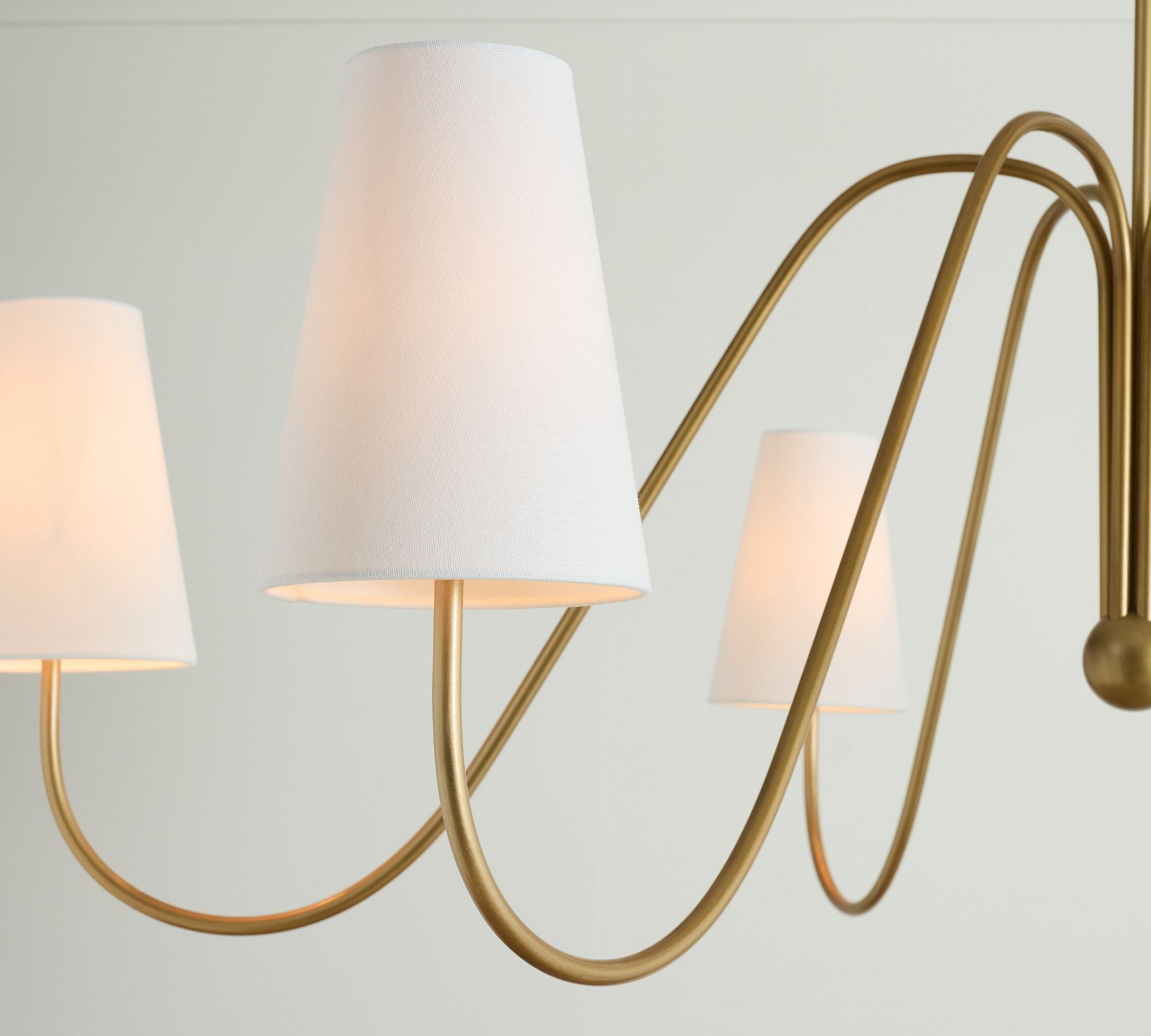 Cevaris Individual Creativity Curved Brass Fabric Chandelier - Lamp Copper