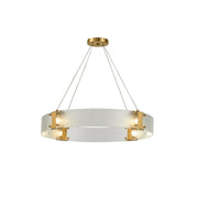 Parallel Modern Minimalist Ring Glass Chandelier - Lamp Copper