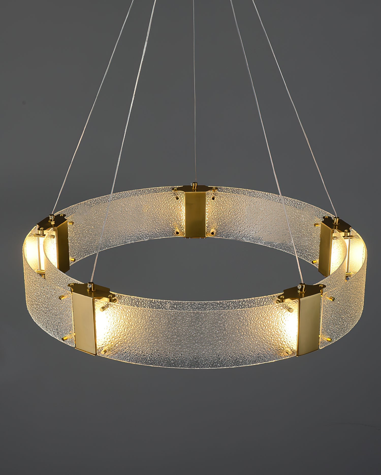 Parallel Modern Minimalist Ring Glass Chandelier - Lamp Copper