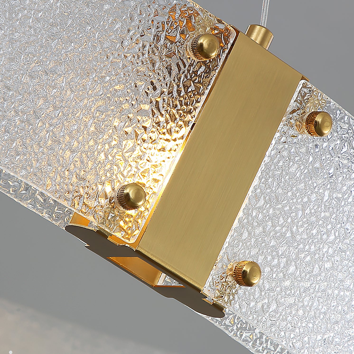 Parallel Modern Minimalist Ring Glass Chandelier - Lamp Copper
