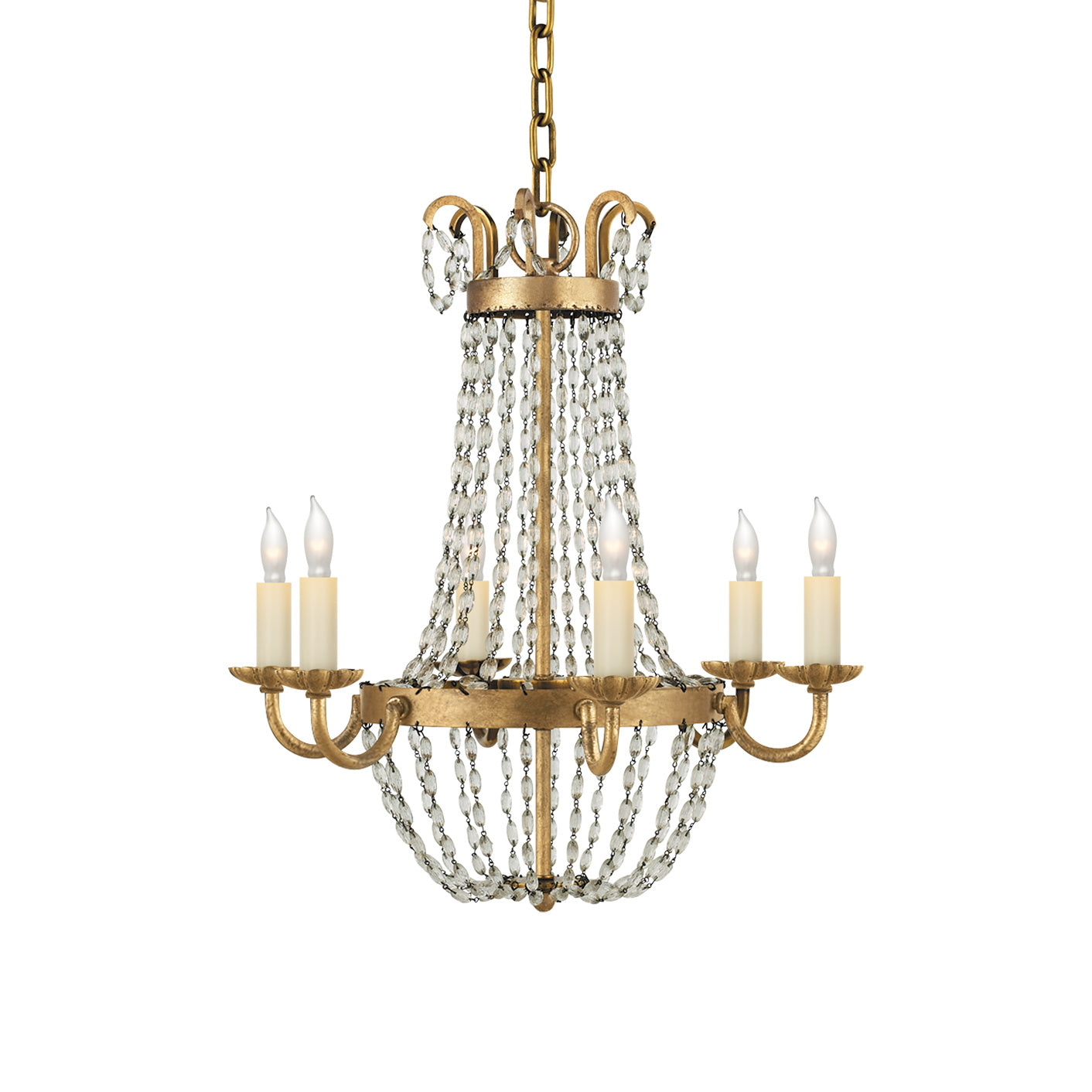 Oraeisra Vintage Flea Market Crystal Chandelier - Lamp Copper