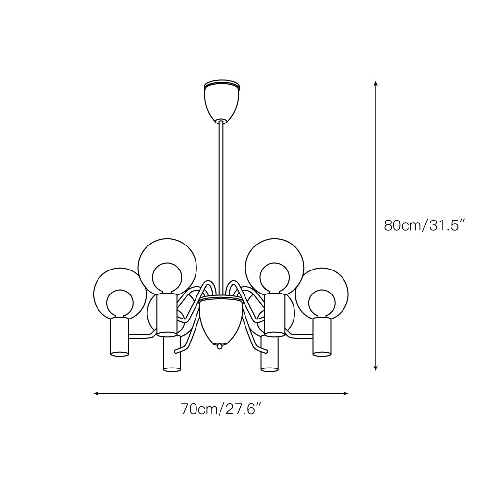 Evmarara Postmodern Luxury Metal Glass Chandelier - Lamp Copper