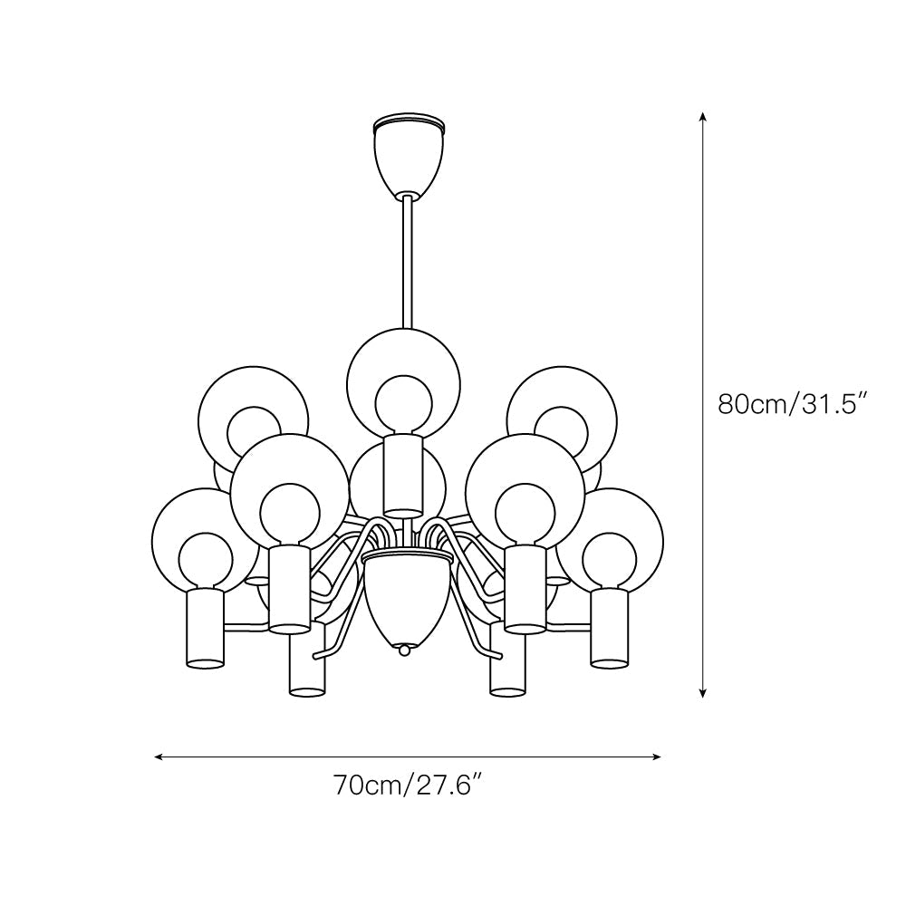 Evmarara Postmodern Luxury Metal Glass Chandelier - Lamp Copper