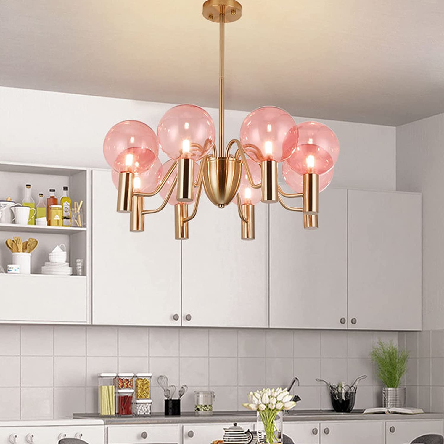 Evmarara Postmodern Luxury Metal Glass Chandelier - Lamp Copper