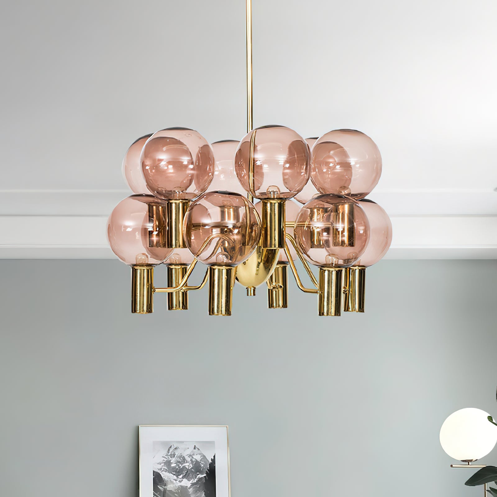 Evmarara Postmodern Luxury Metal Glass Chandelier - Lamp Copper