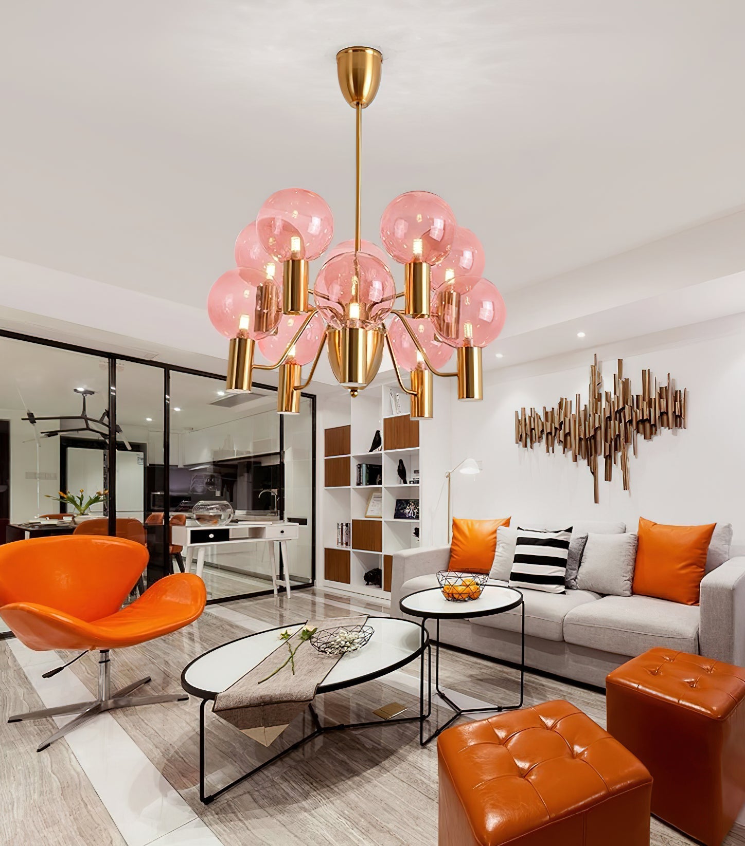 Evmarara Postmodern Luxury Metal Glass Chandelier - Lamp Copper