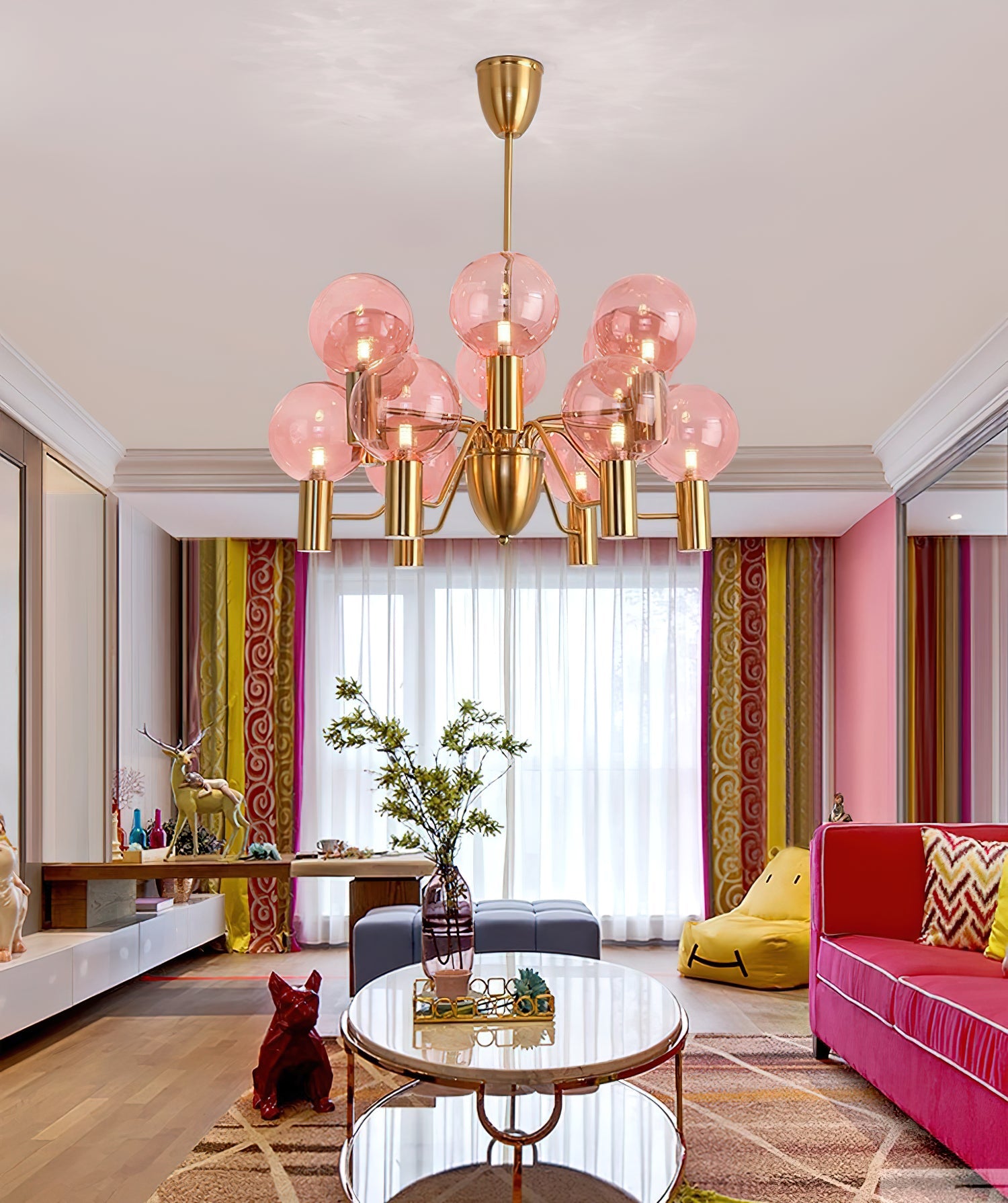 Evmarara Postmodern Luxury Metal Glass Chandelier - Lamp Copper
