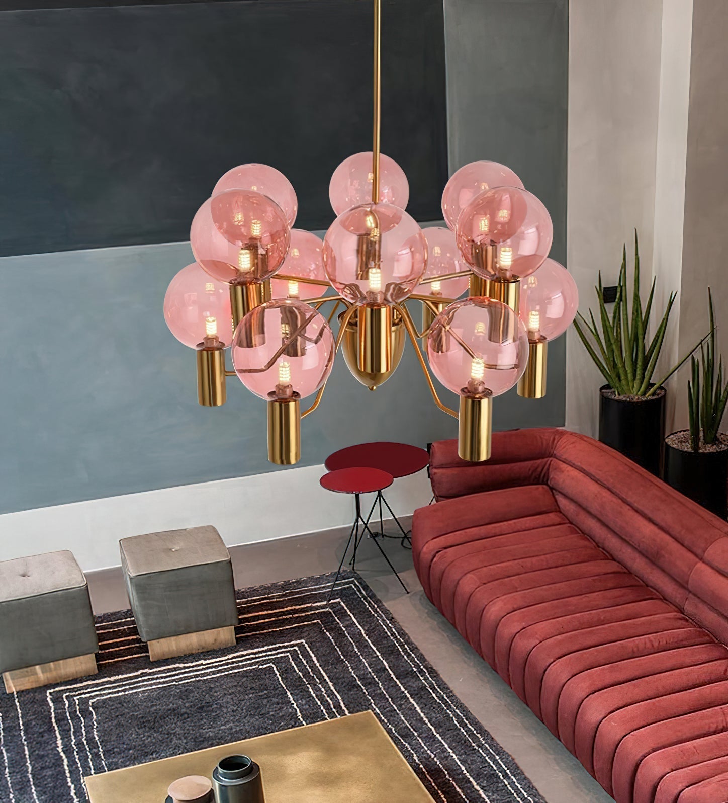 Evmarara Postmodern Luxury Metal Glass Chandelier - Lamp Copper