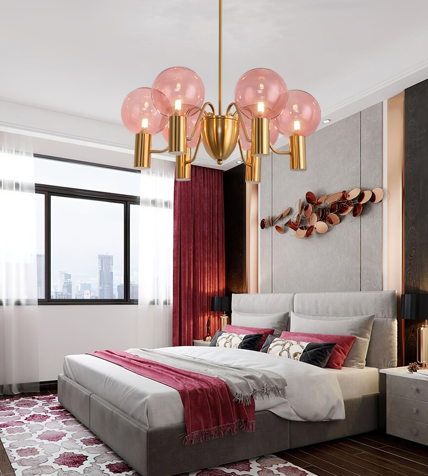 Evmarara Postmodern Luxury Metal Glass Chandelier - Lamp Copper