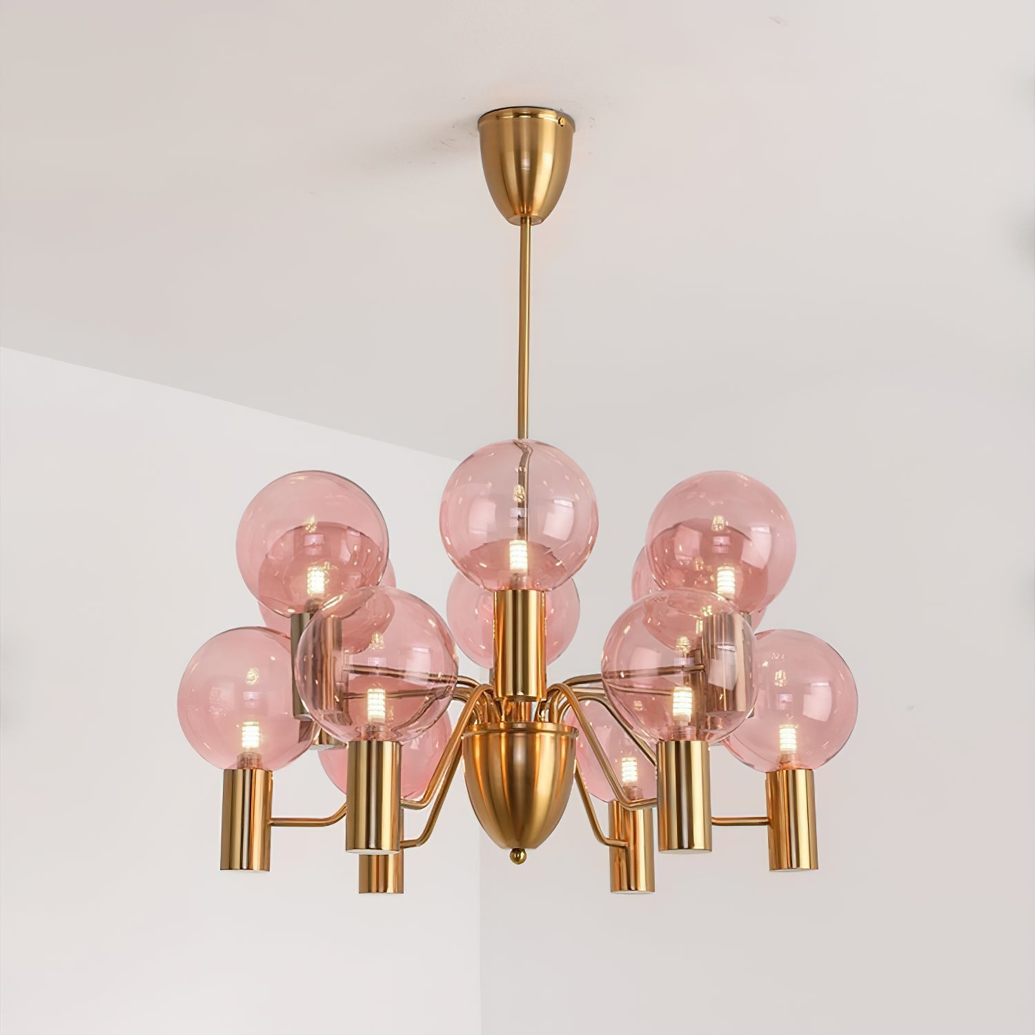 Evmarara Postmodern Luxury Metal Glass Chandelier - Lamp Copper
