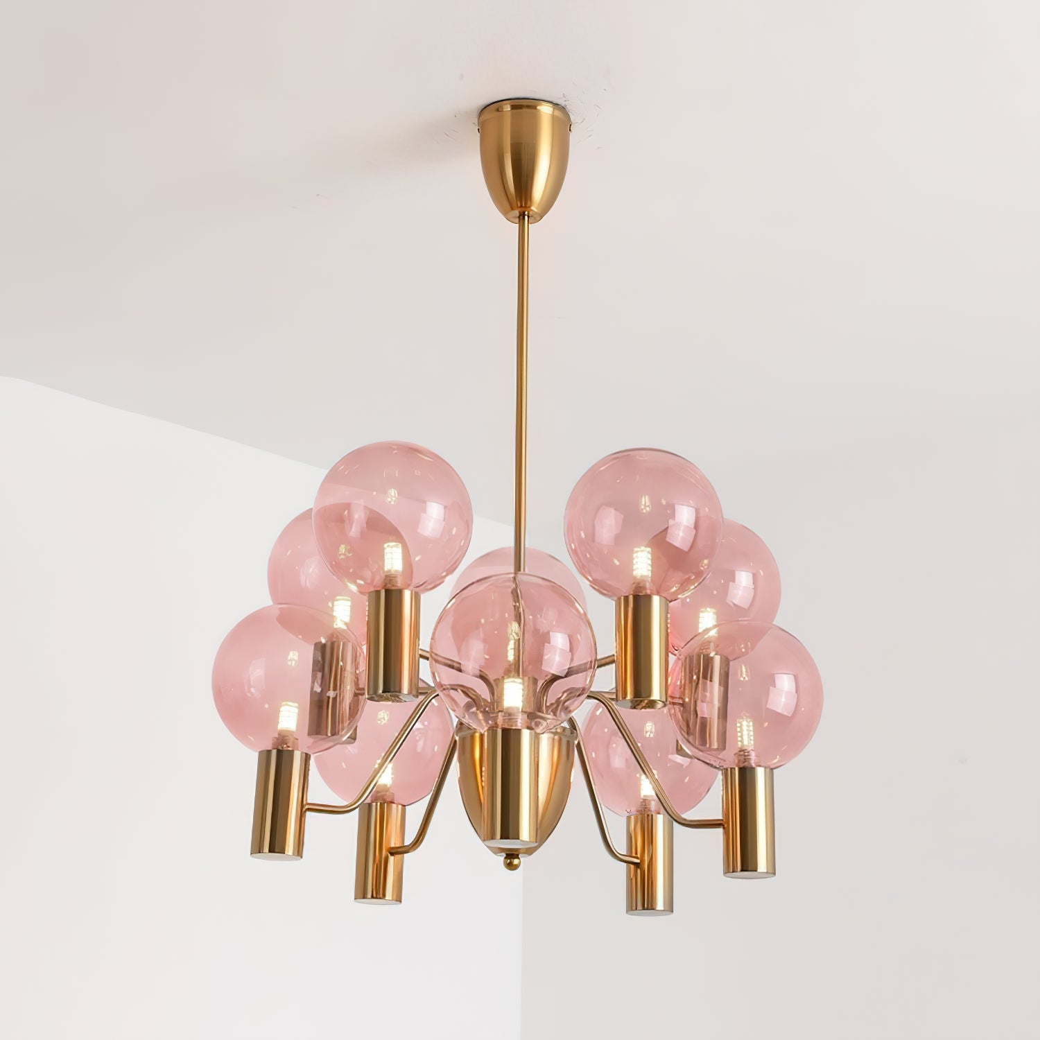 Evmarara Postmodern Luxury Metal Glass Chandelier - Lamp Copper