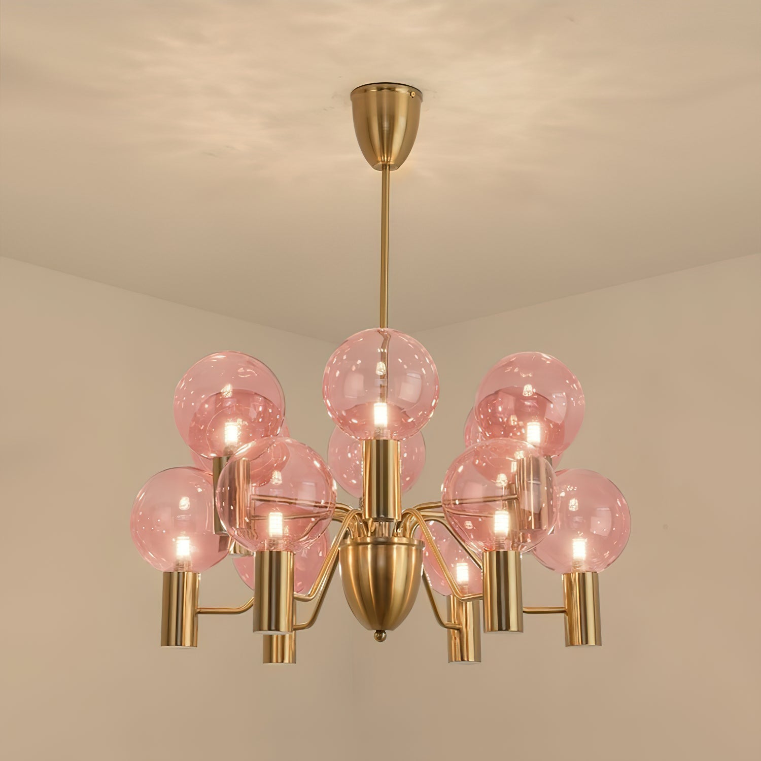 Evmarara Postmodern Luxury Metal Glass Chandelier - Lamp Copper