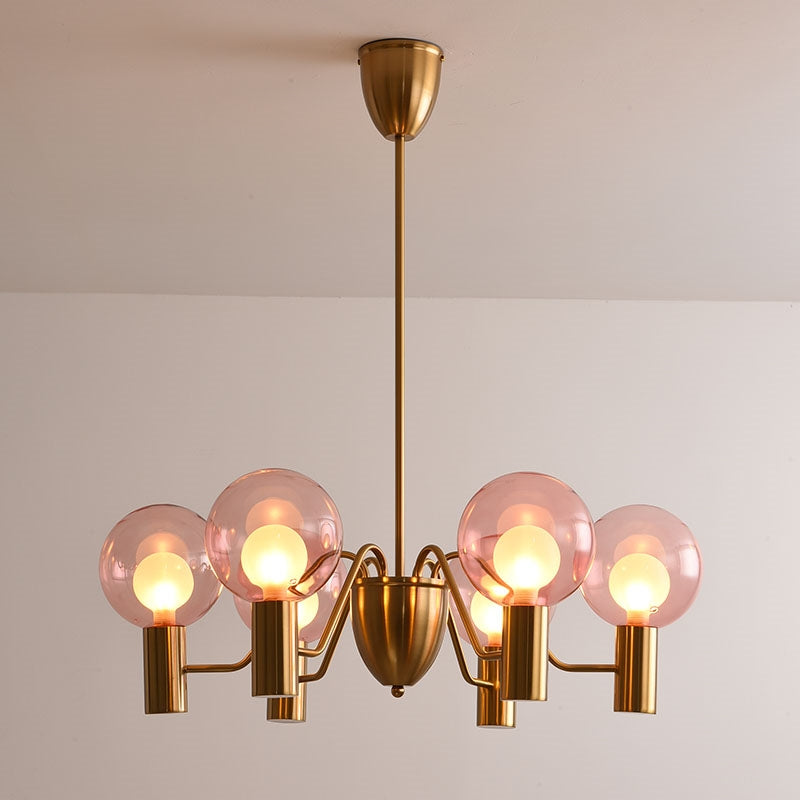 Evmarara Postmodern Luxury Metal Glass Chandelier - Lamp Copper