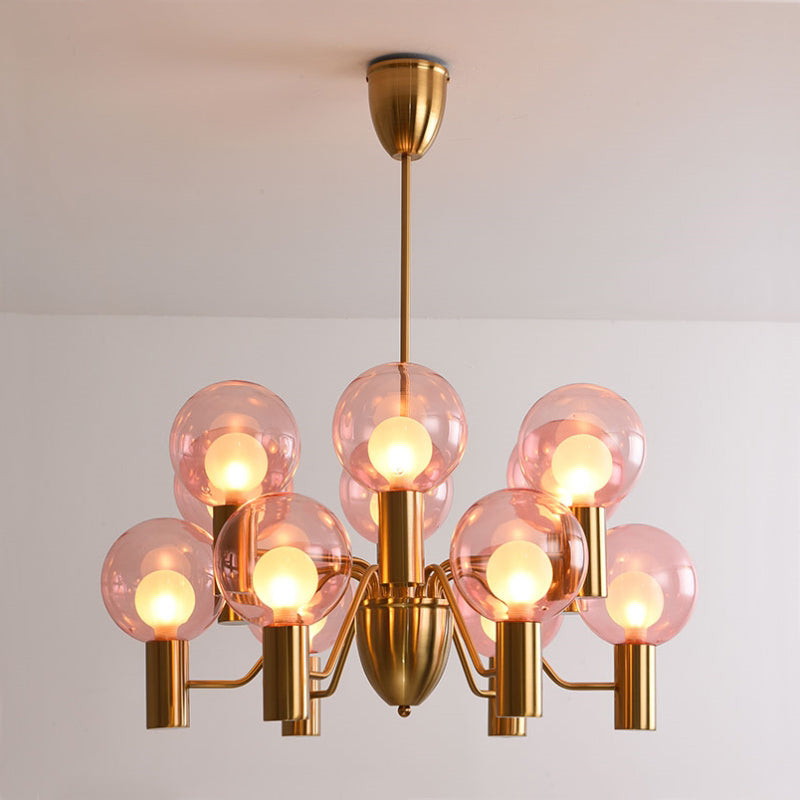 Evmarara Postmodern Luxury Metal Glass Chandelier - Lamp Copper