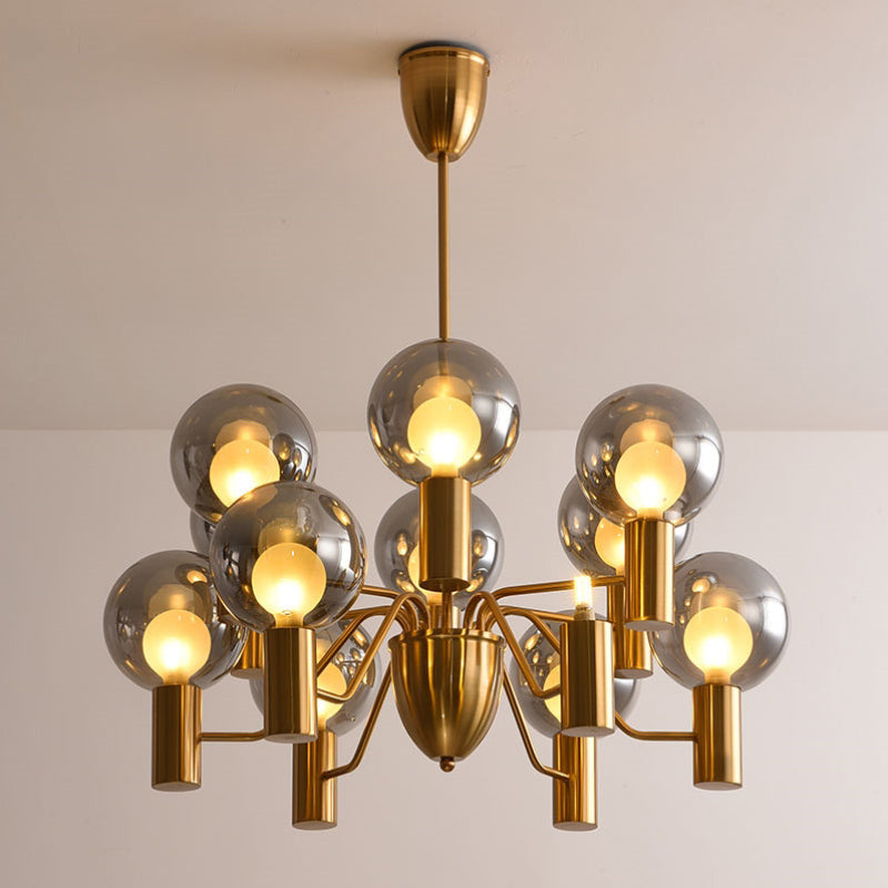 Evmarara Postmodern Luxury Metal Glass Chandelier - Lamp Copper